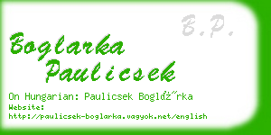 boglarka paulicsek business card